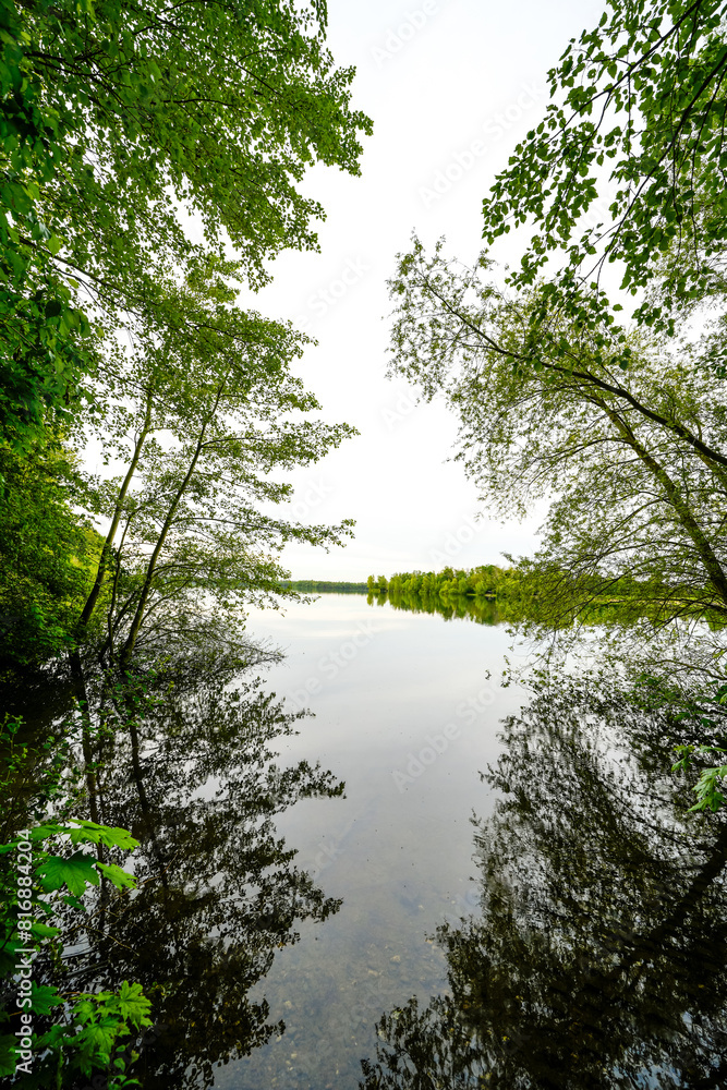 Obraz premium Auesee near Wesel. Landscape by the lake. 
