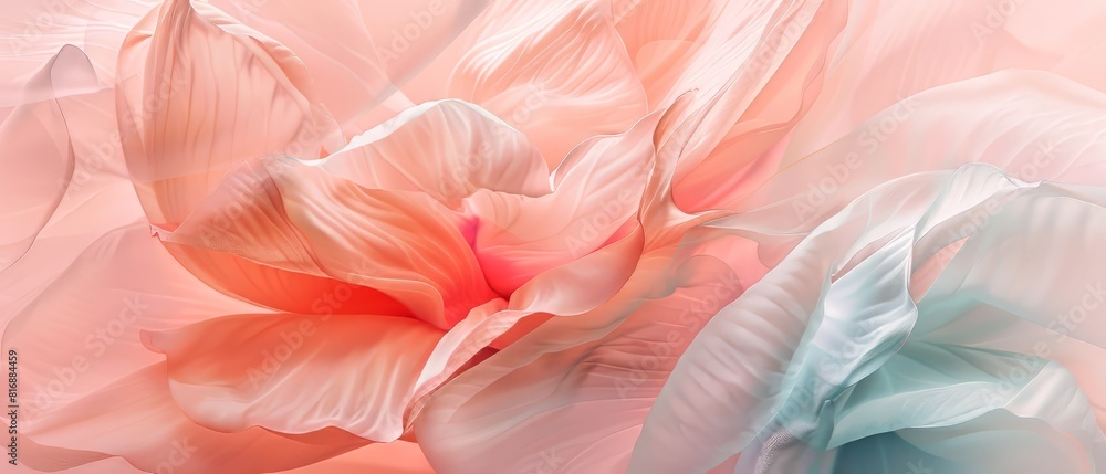 close-up image of a flower made of pink and blue silk. close-up image of a flower made of pink and blue silk.