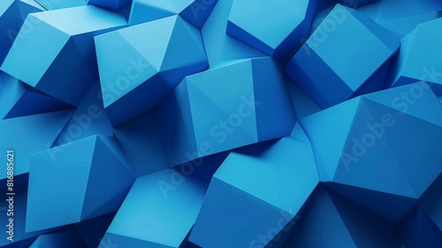 3D render with blue geometric background  seamless looped video in 4K