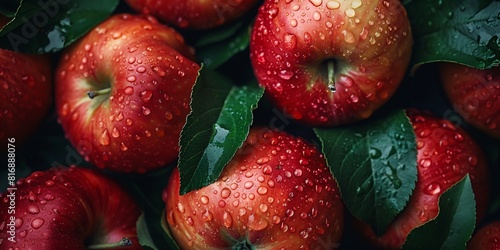 Apple banner. Close-up food photography photo