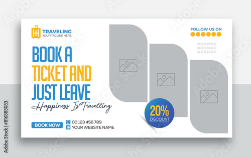 Travel youtube thumbnail web banner design| Travel tour youtube thumbnail design hotel tourism marketing service video thumbnail
