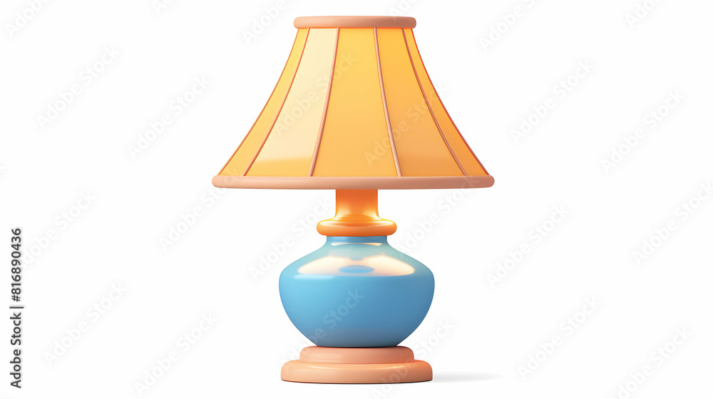 3D Flat Cartoon Style Table Lamp: Home Lighting Decor Style for Living Room or Bedroom Concept 3D Flat Cartoon Style Table Lamp: Home Lighting Decor Style for Living Room or Bedroom Concept