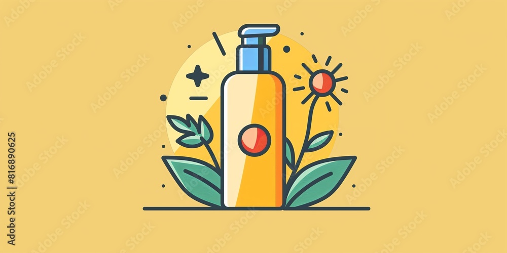 Sunscreen vector icon, empty space Sunscreen vector icon, empty space