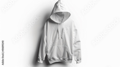 white hoodie on gray background