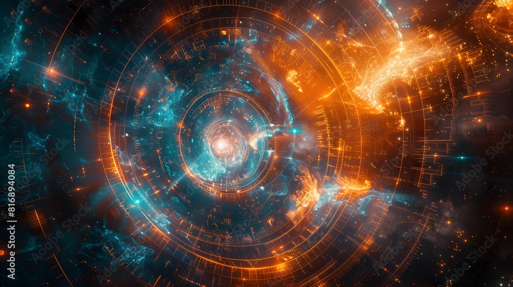 Swirling energy visualized in a space-inspired abstract design Swirling energy visualized in a space-inspired abstract design