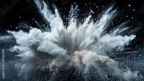 Dramatic Explosion of White Powder for Artistic and Design Projects