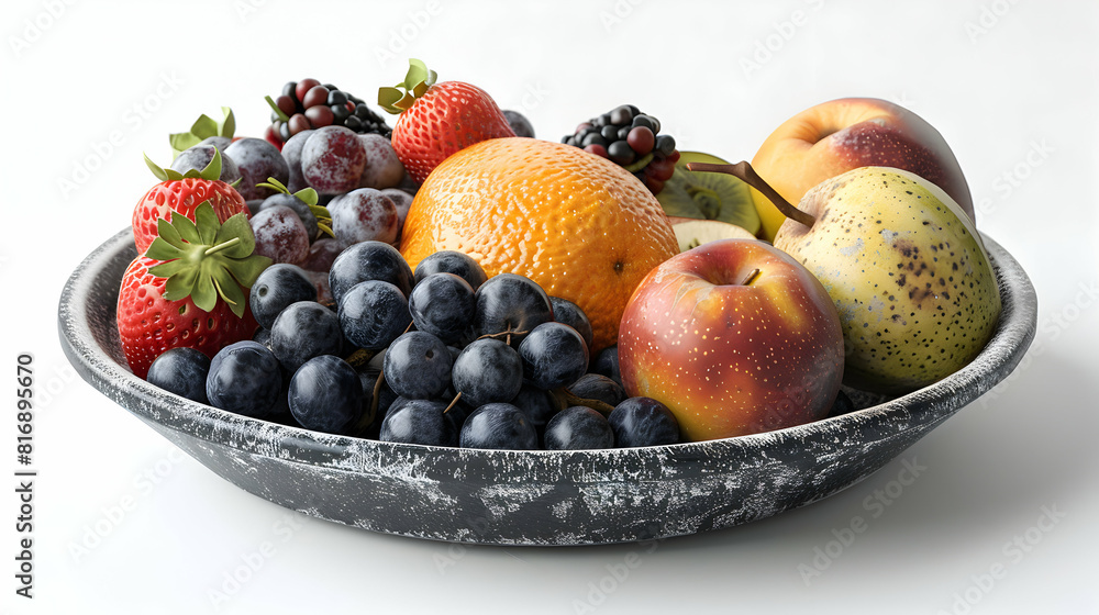 Stylish Fruit Bowl Isolated on White Background: Home Decor Healthy Living Concept for Kitchen Dining Room Lifestyle Stock Photo Stylish Fruit Bowl Isolated on White Background: Home Decor Healthy Living Concept for Kitchen Dining Room Lifestyle Stock Photo