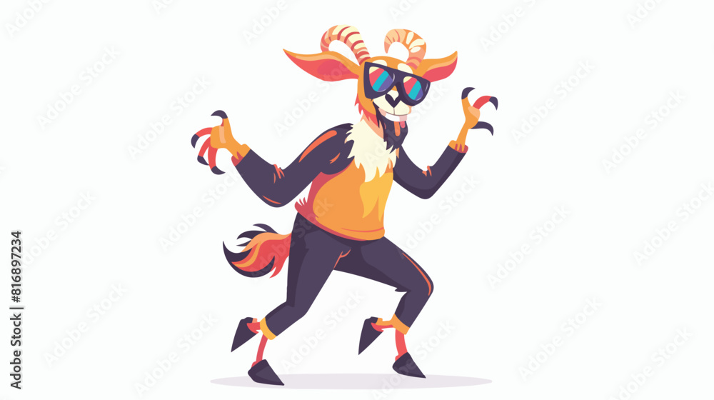 Funny dancing character in halloween masquerade mask