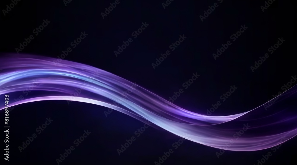 Naklejka premium Purple Waves on Dark Background. Made with Generative AI Technology
