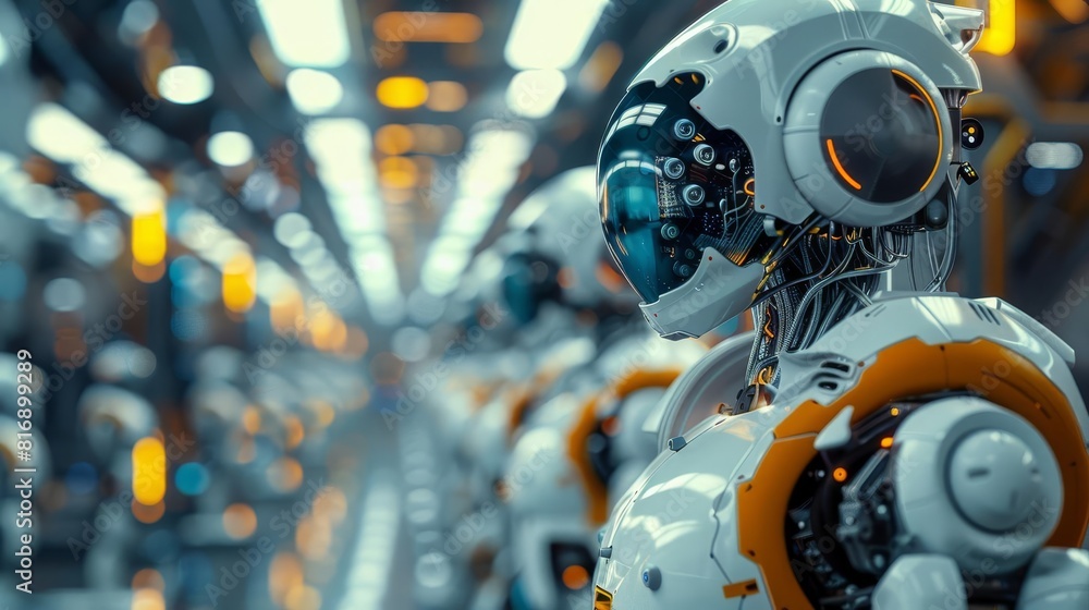 An AI research facility where robots are being trained to perform complex tasks, showcasing the integration of robotics and AI learning, Close up An AI research facility where robots are being trained to perform complex tasks, showcasing the integration of robotics and AI learning, Close up