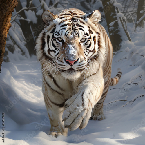 white tiger in the snow