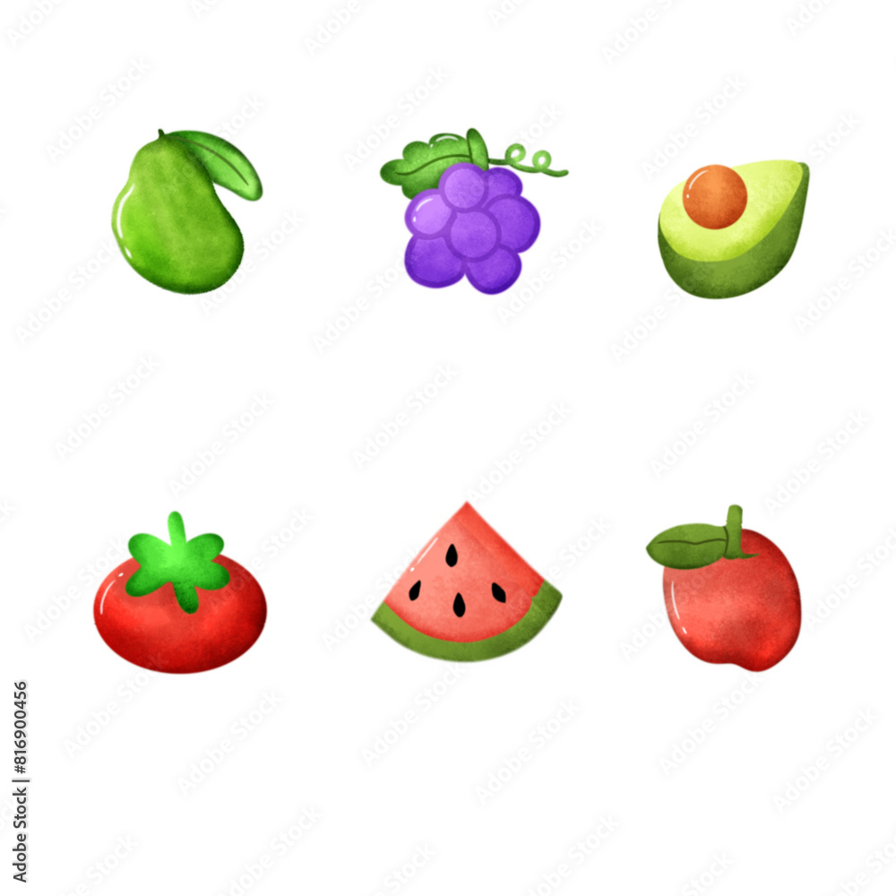 set of fruits and vegetables set of fruits and vegetables