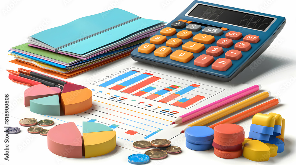 3D Flat Cartoon Style Budget Planner Isolated on White Background Detailed Financial Planning and Money Management Tool for Personal Finance, Budgeting Themed Content 3D Flat Cartoon Style Budget Planner Isolated on White Background Detailed Financial Planning and Money Management Tool for Personal Finance, Budgeting Themed Content