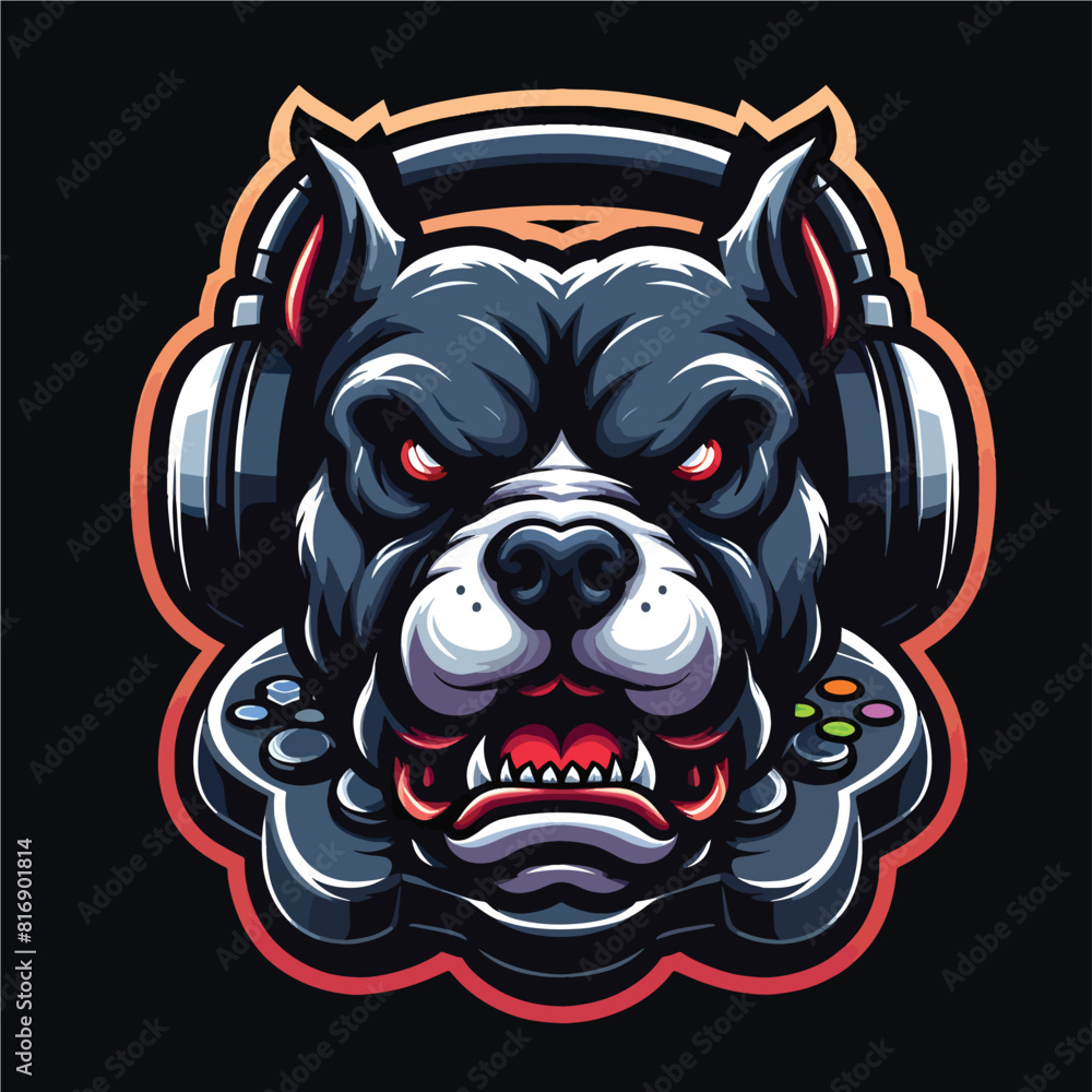 Fototapeta premium Mascot pitbull logo for gaming