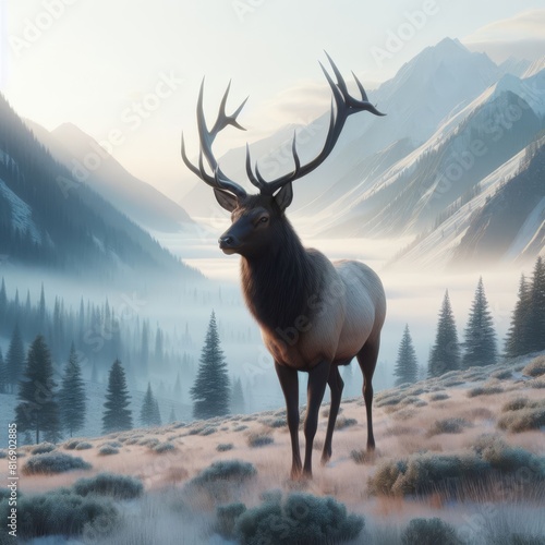 reindeer on white background photo