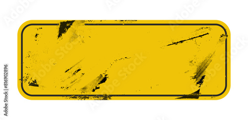 vintage grunge yellow metal sign
