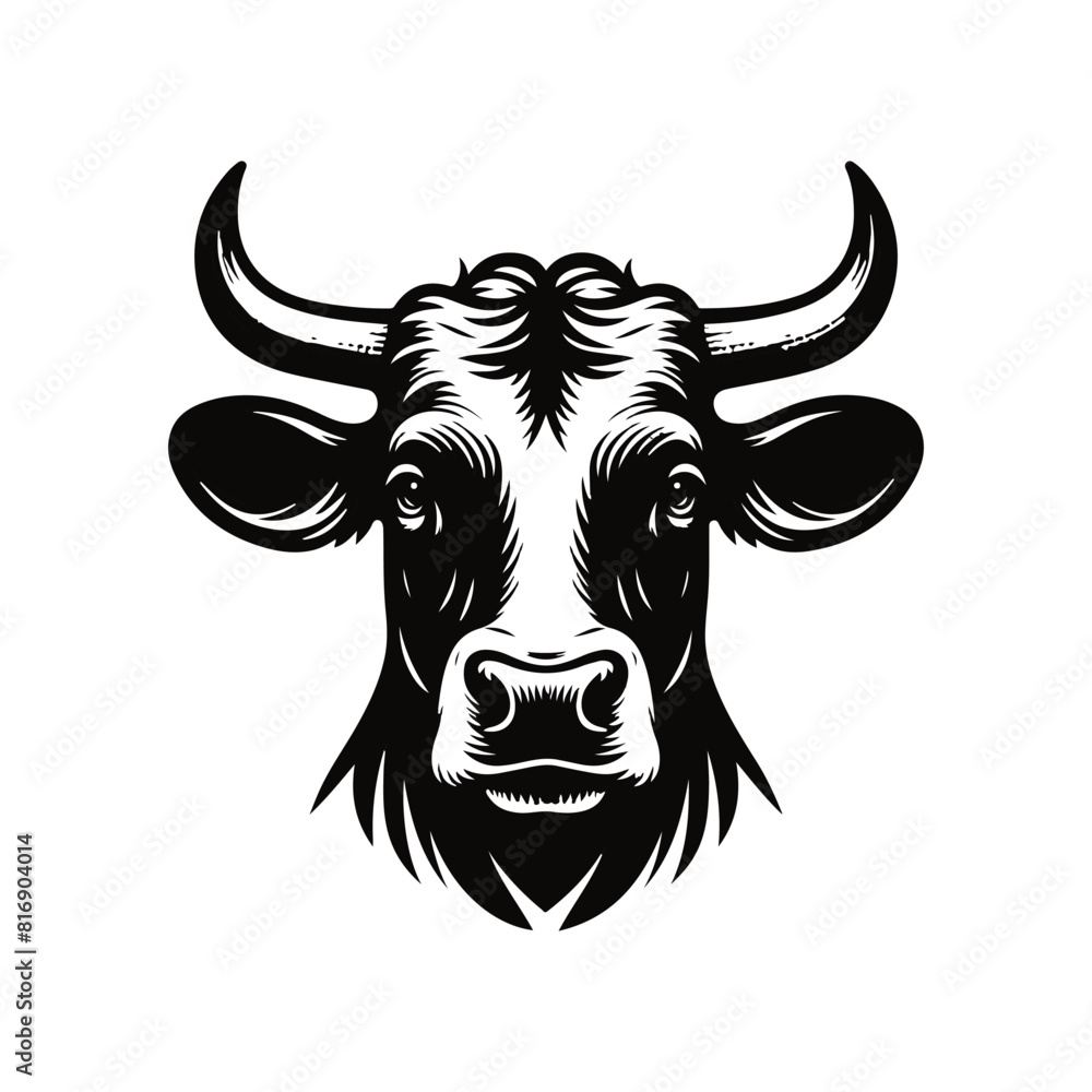 Black and white cow logo, icon, symbol, horn, bull, mammal animal Black and white cow logo, icon, symbol, horn, bull, mammal animal
