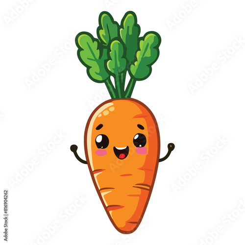 cute carrot cartoon mascot vector