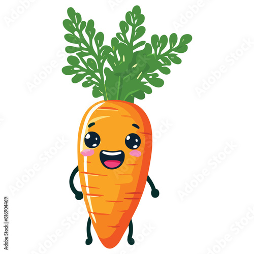 cute carrot cartoon mascot vector