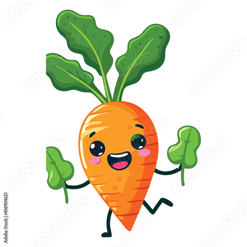 cute carrot cartoon mascot vector