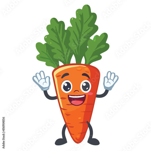 cute carrot cartoon mascot vector
