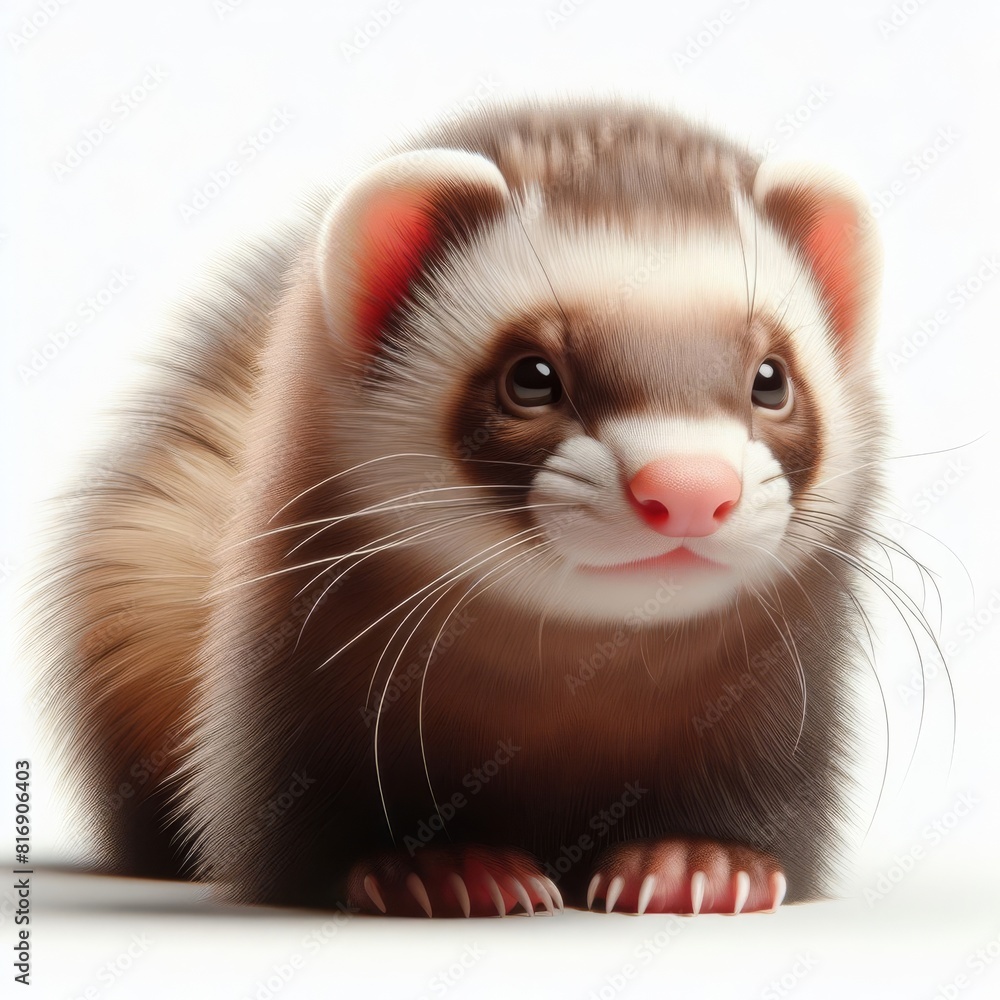 Fototapeta premium ferret on white background