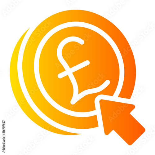 pay per click gradient icon