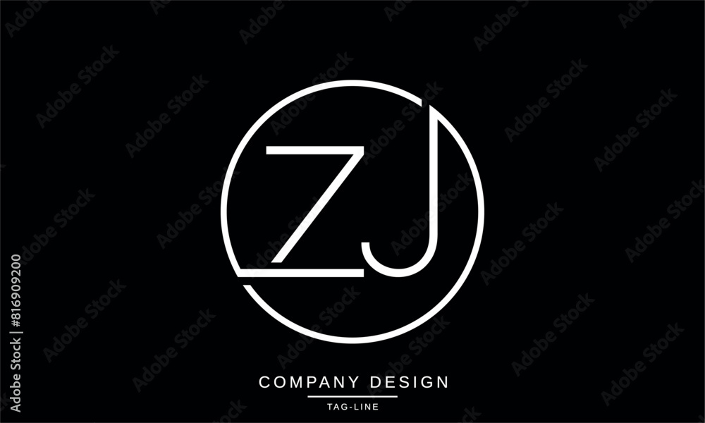 ZJ, JZ Abstract Letters Logo Monogram Design Font Icon Vector Symbol Initials ZJ, JZ Abstract Letters Logo Monogram Design Font Icon Vector Symbol Initials