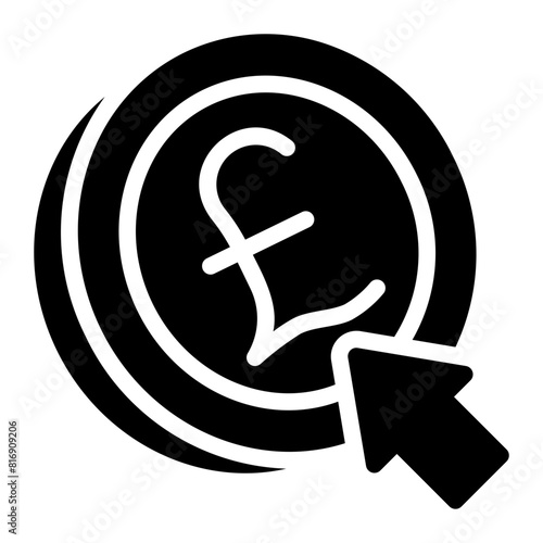 pay per click glyph icon