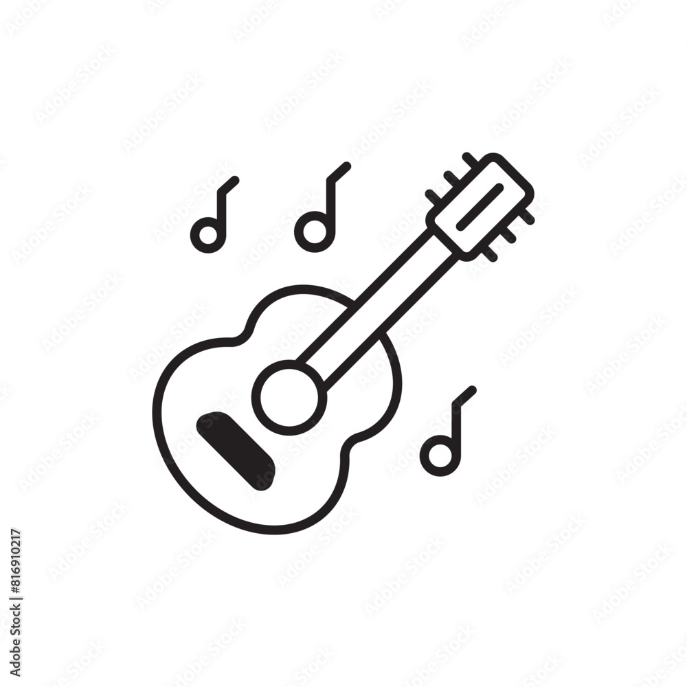 Guitar icon design with white background stock illustration Guitar icon design with white background stock illustration
