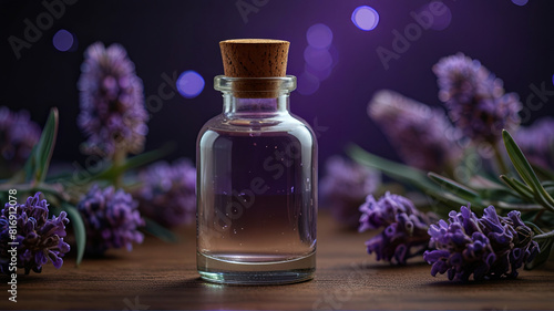 bottle of perfume with flower Generative AI