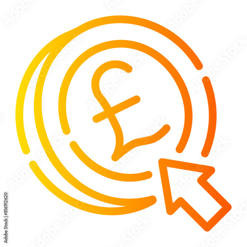 pay per click gradient icon