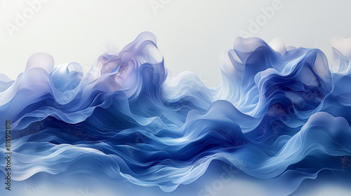 A visually elaborate image showcasing abstract ocean waves rendered in a minimalist style  with simple yet evocative brushstrokes creating a sense of movement and depth that draws