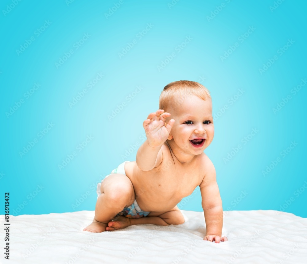 Portrait of cheerful baby child laughing Portrait of cheerful baby child laughing