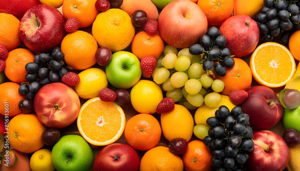 Fresh and varied fruits. Healthy and vegan eating. Fresh and varied fruits. Healthy and vegan eating.