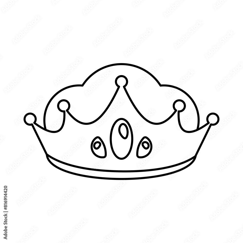 Flat Crown Lines Style Vector Doodle Flat Crown Lines Style Vector Doodle