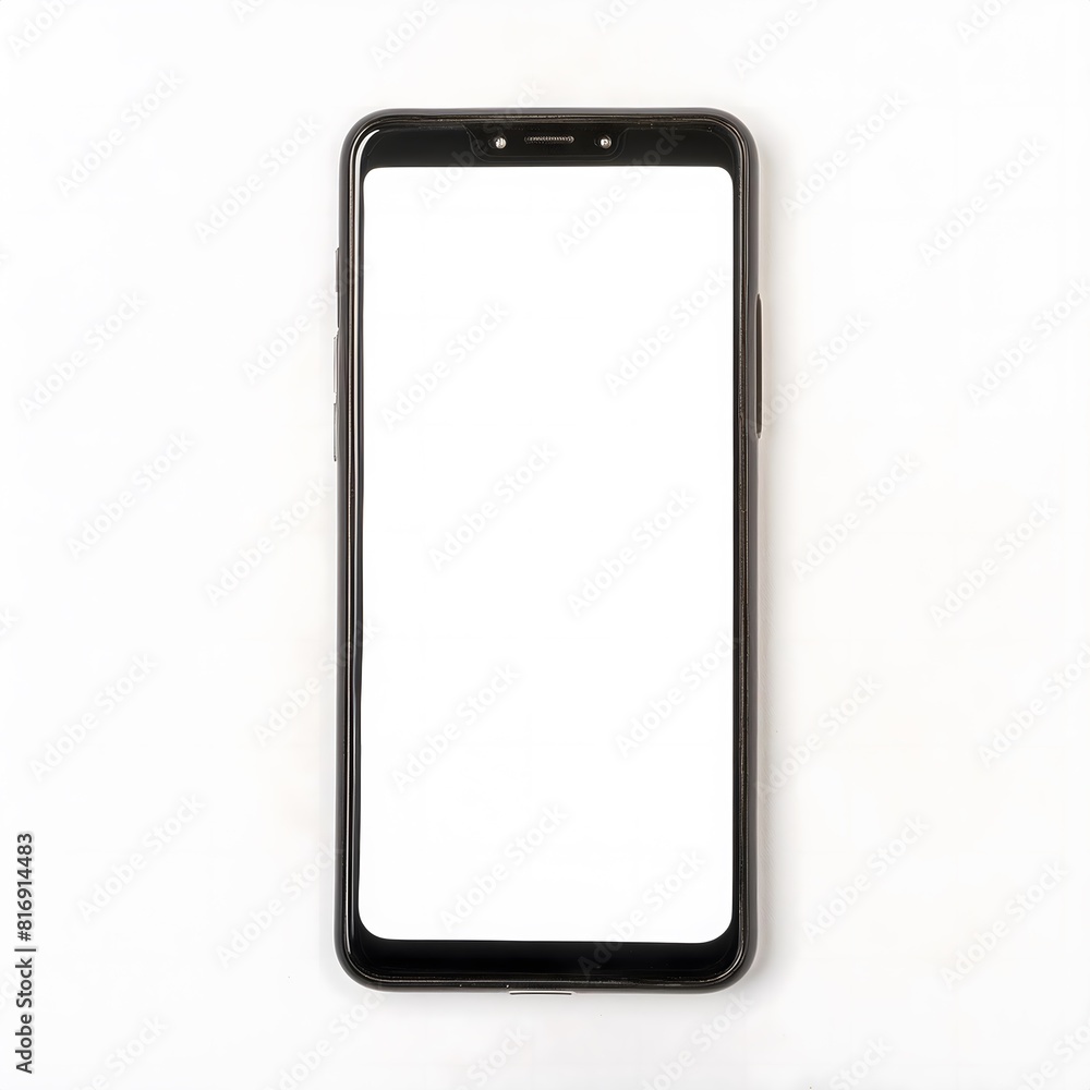 Mobile phone with blank screen in a white background Mobile phone with blank screen in a white background