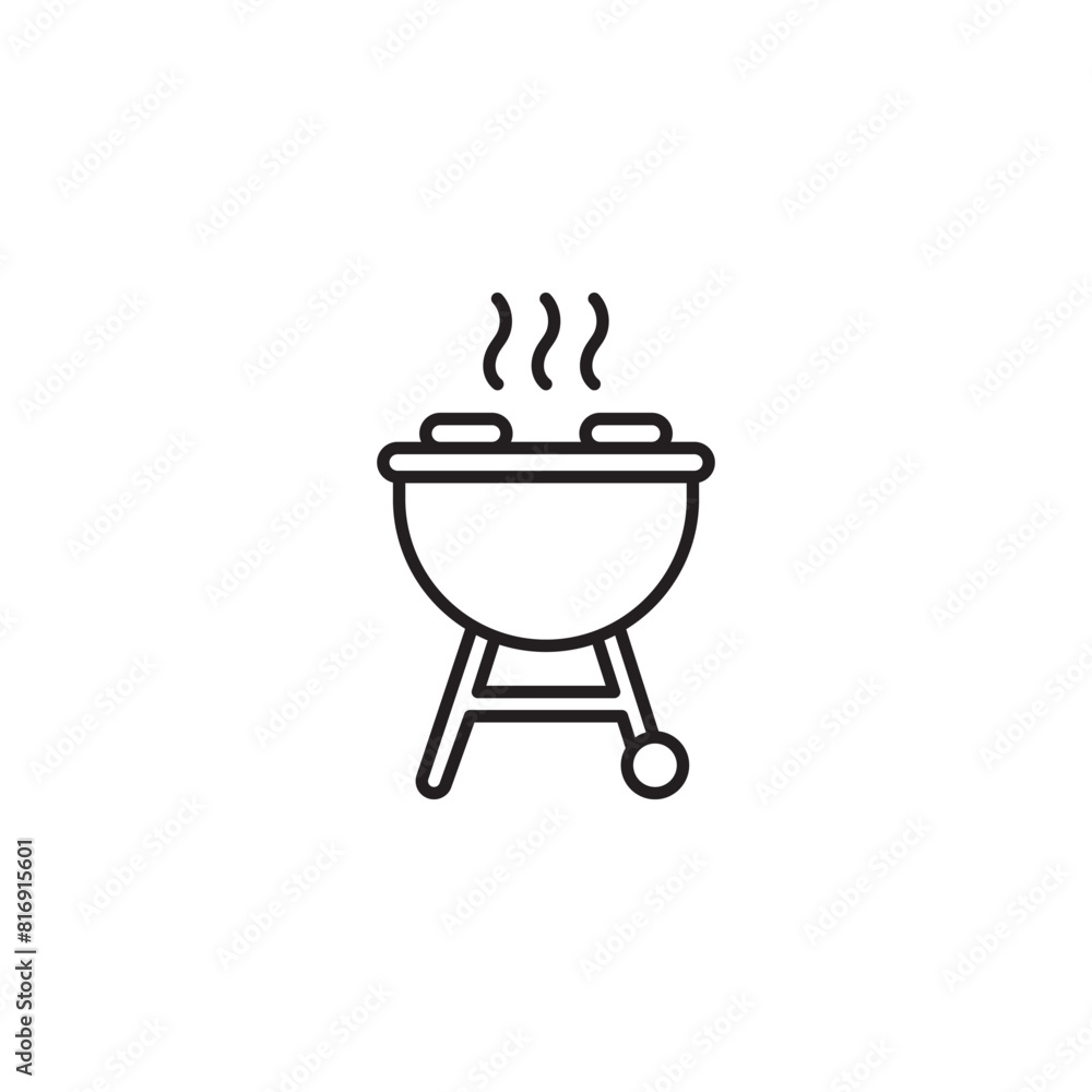 BBQ Grill icon design with white background stock illustration BBQ Grill icon design with white background stock illustration