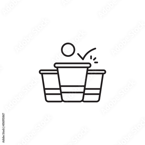 Beer Pong icon design with white background stock illustration