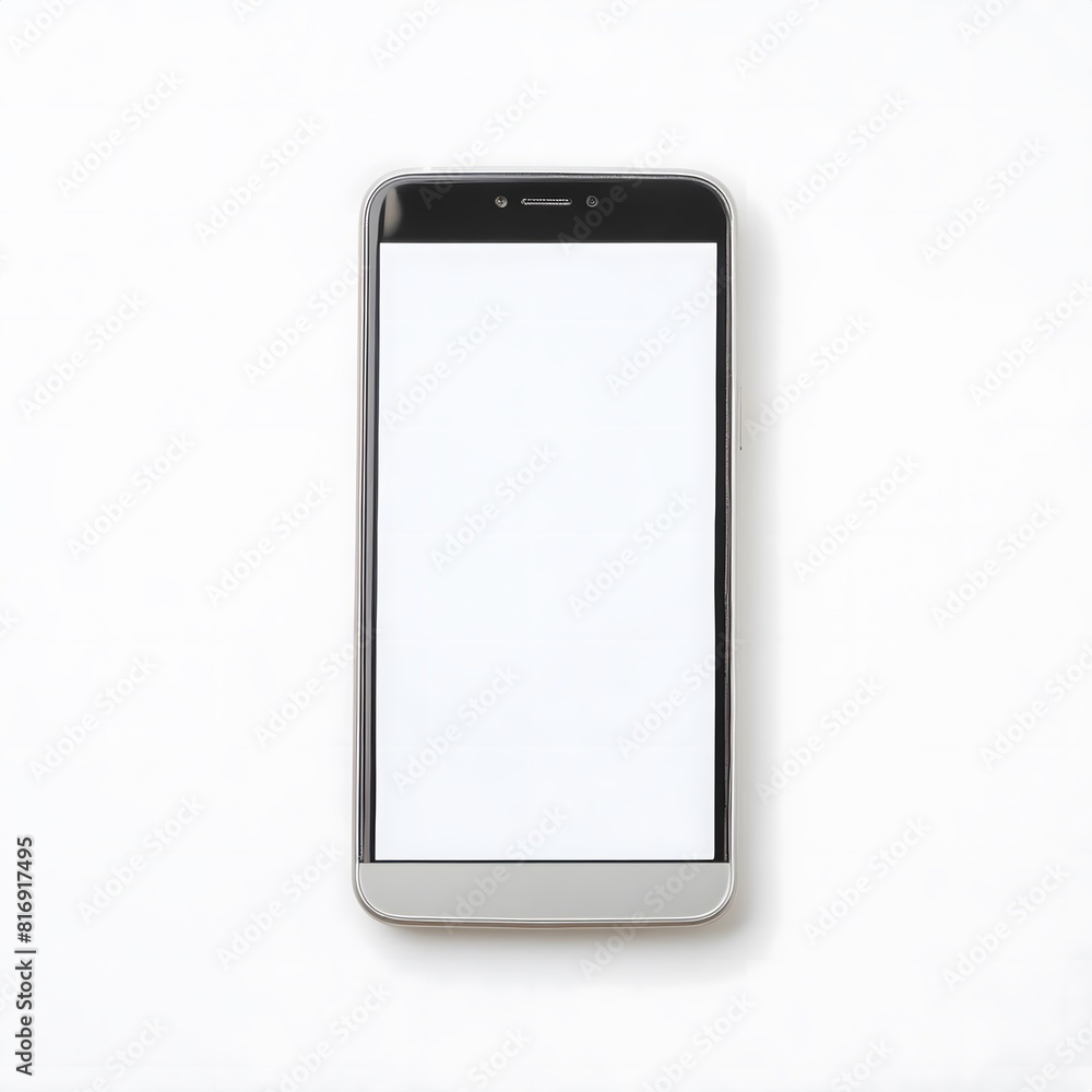 Mobile phone with blank screen in a white background Mobile phone with blank screen in a white background