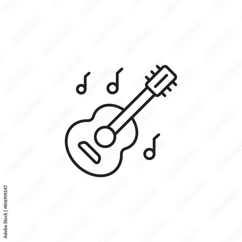 Guitar icon design with white background stock illustration Guitar icon design with white background stock illustration