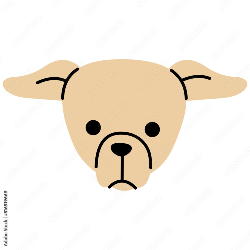 Fototapeta premium Greyhound head cute on a white background, vector illustration.