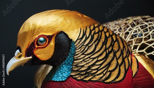 Golden pheasant birds photorealistic, detailed, colorful, high-contrast, Golden below pheasant,oiseau, animal, nature, faune photo