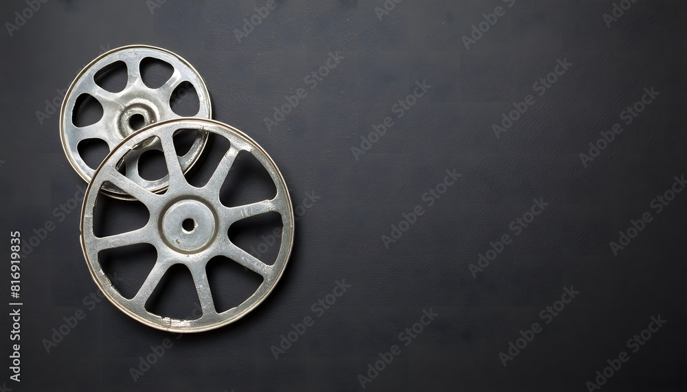 Obraz premium Background image with cinema film and film reel
