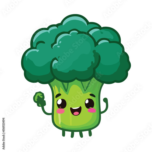 Funny cartoon broccoli vector