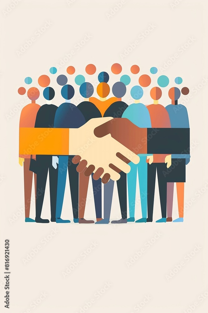 Obraz premium Handshake illustration symbolizing happy friendship for friendship day.