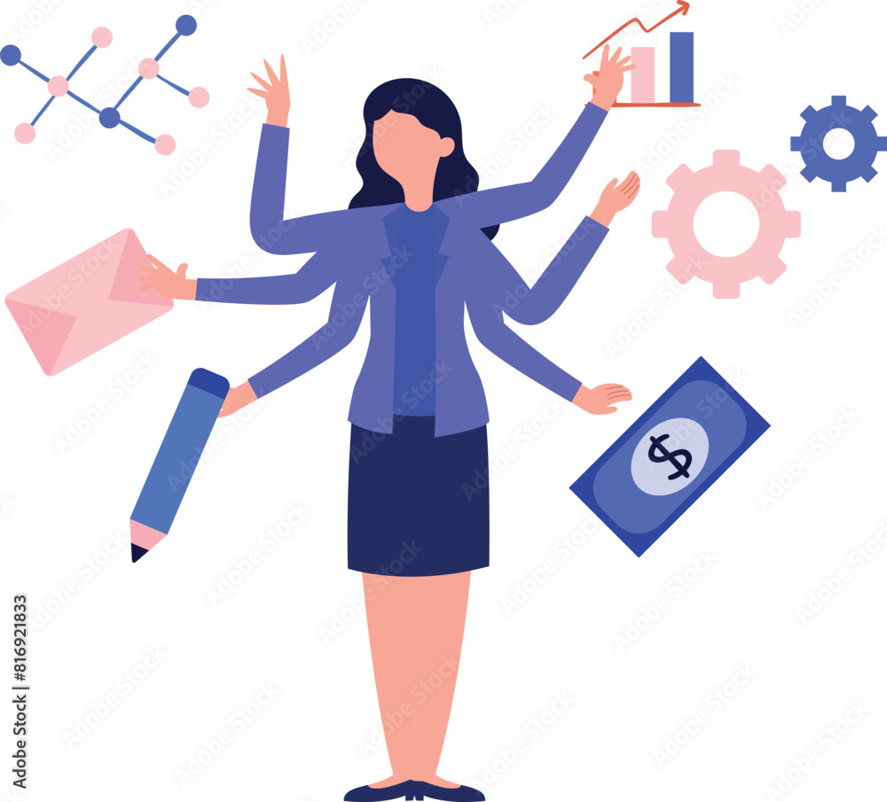 The girl is doing so many things at once.