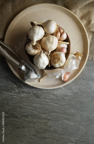 Wallpaper Mural Close-up of garlic and seashells on table Torontodigital.ca