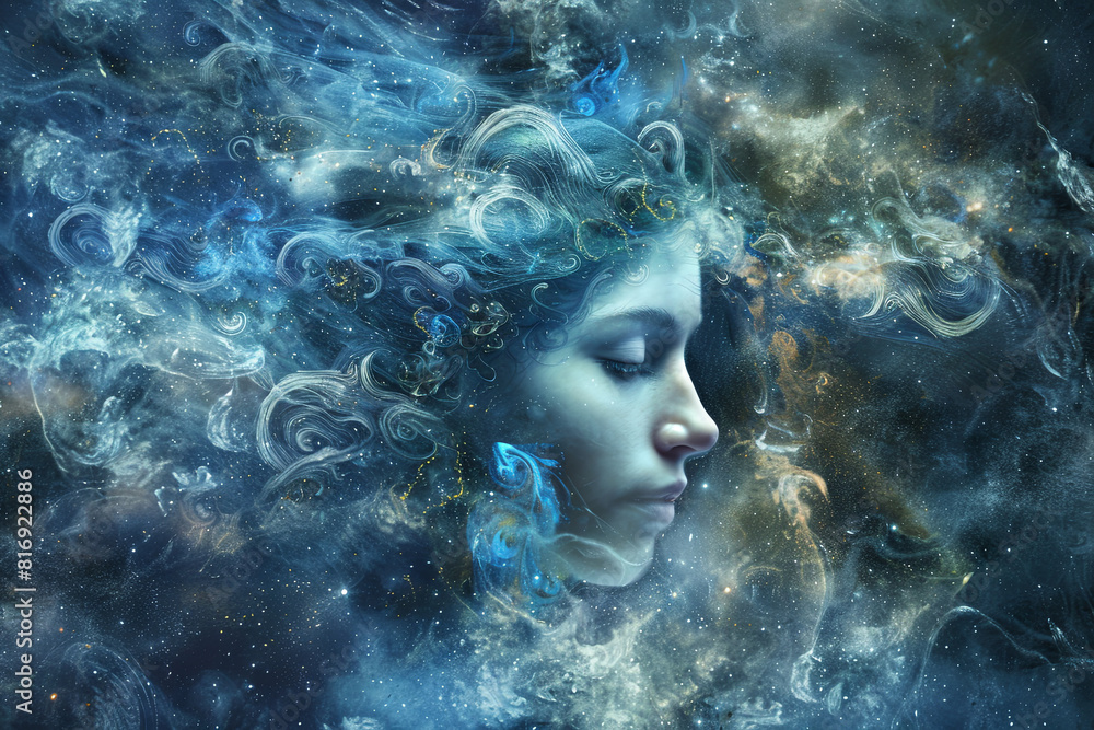 Artistic representation of the Virgo zodiac sign, embodying its distinctive characteristics Artistic representation of the Virgo zodiac sign, embodying its distinctive characteristics
