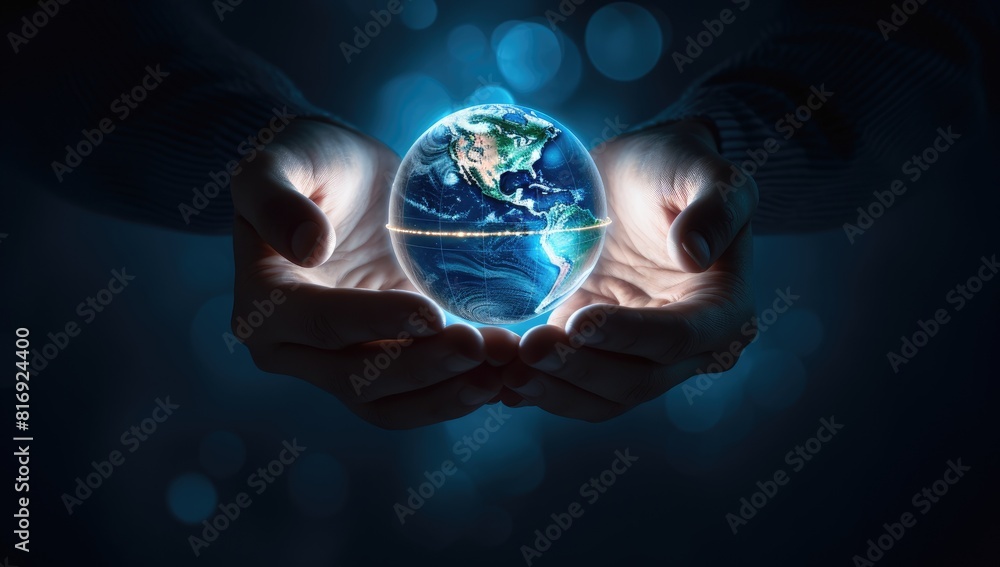 Global Vision: Woman Holding the World in Her Hands Global Vision: Woman Holding the World in Her Hands